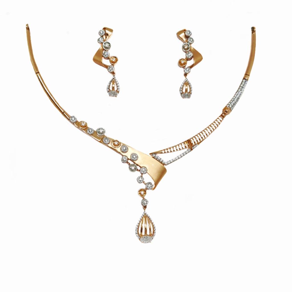 New Collection Of 18K Rose Gold Necklace Set MGA - STG0019