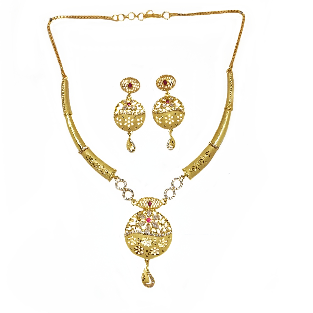 Beautiful 1 Gram Gold Plated Necklace Set MGA - STE0141