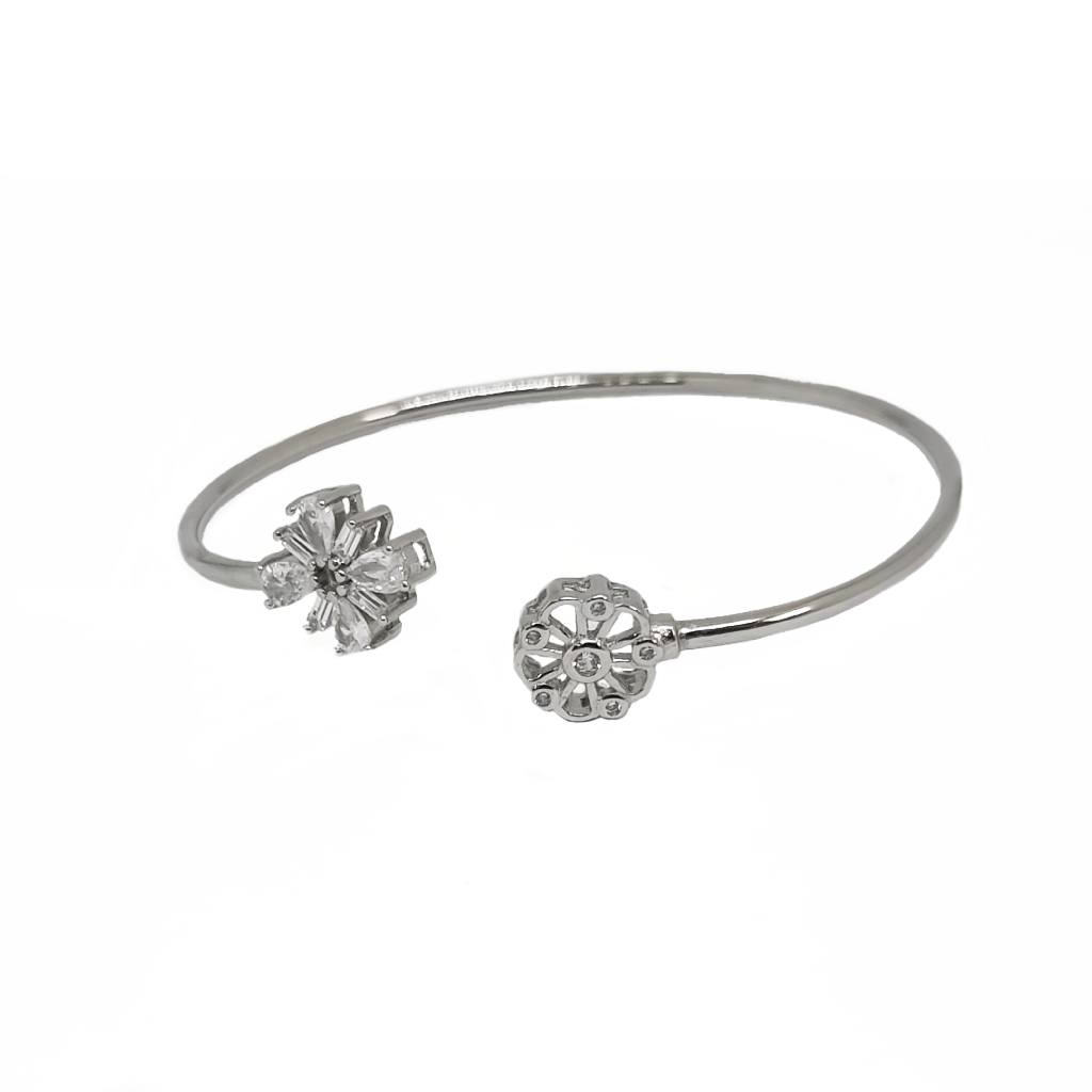 Floral Design Kada Bracelet In 925 Sterling Silver MGA - BRS2352