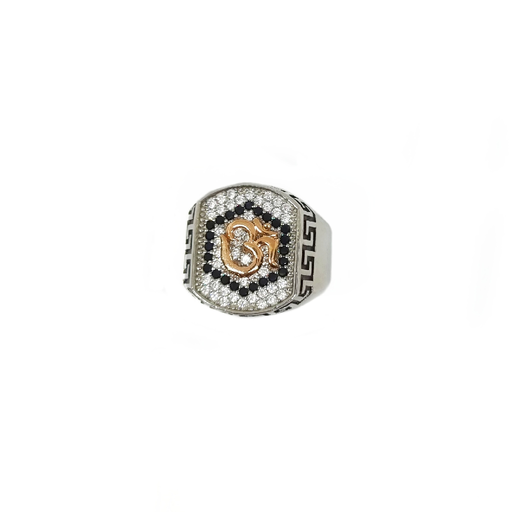 Om Symbol Fancy Gents Ring In 925 Sterling Silver MGA - GRS2763