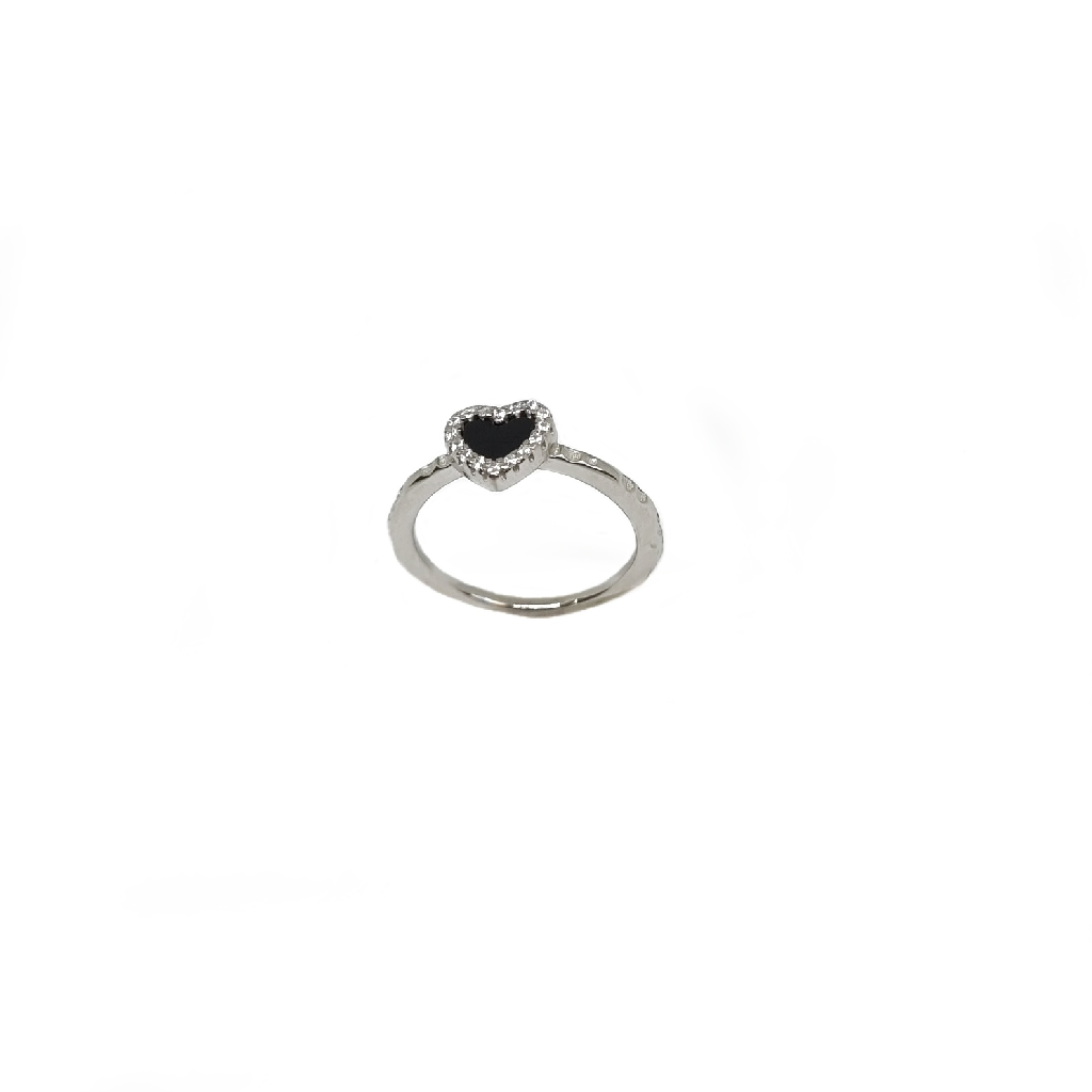 Black Heart Ring In 925 Sterling Silver MGA - LRS5128