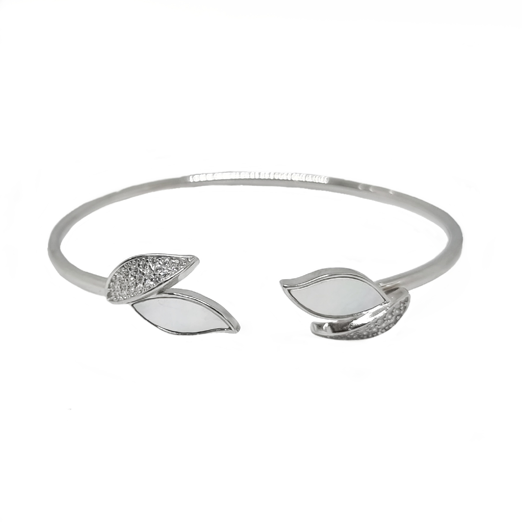 Leaf Design Kada Bracelet In 925 Sterling Silver MGA -BRS2280