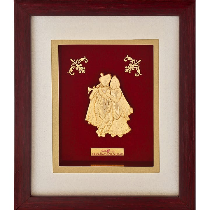Shree Radhe Krishna Frame In 24K Gold Foil MGA - AGE0307