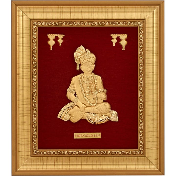 Swami Narayan Frame In 24K Gold Foil MGA - AGE0297