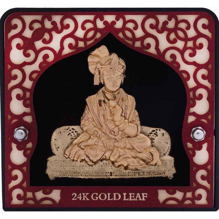 Shree Swami Narayan Frame In 24K Gold Foil MGA - AGEO277