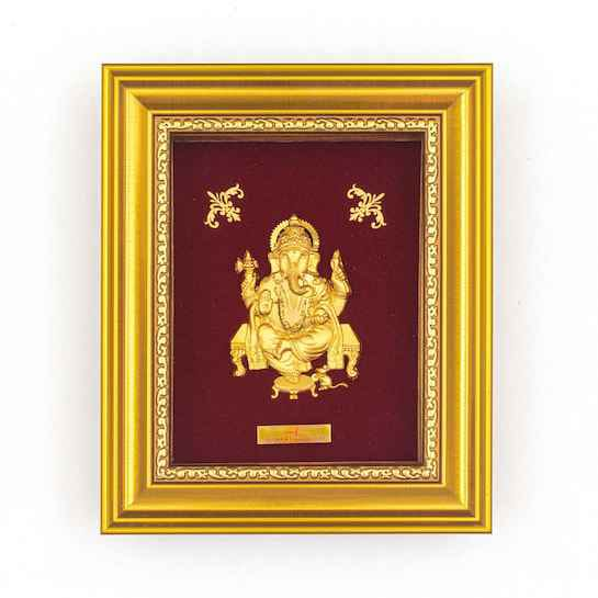 Shree Ganapati Ji Frame In 24K Gold Leaf MGA - AGE0265