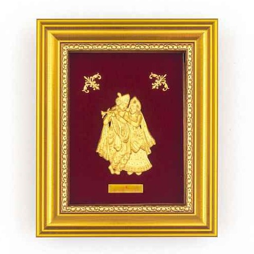 Radha Krishna Beautiful Frame in 24k Gold MGA-AGE0252