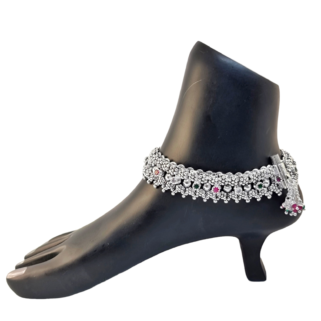 Beautiful Collection Bridal Silver Payal MGA - PLS4256