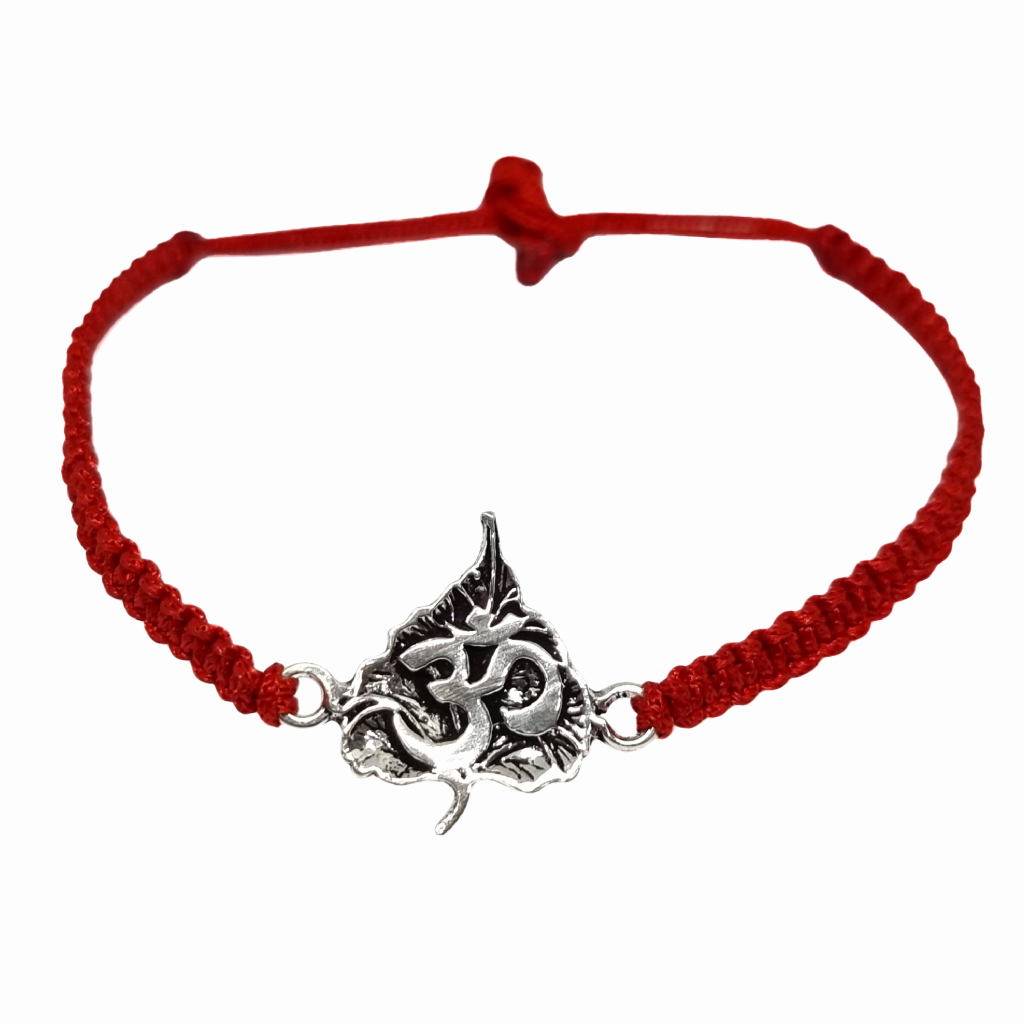 Om In Leaf Broach Rakhi In 925 Silver