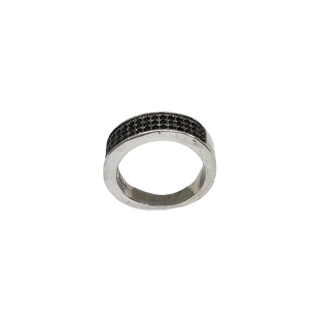 Black Diamonds Ring In 925 Sterling Silver MGA - GRS2694