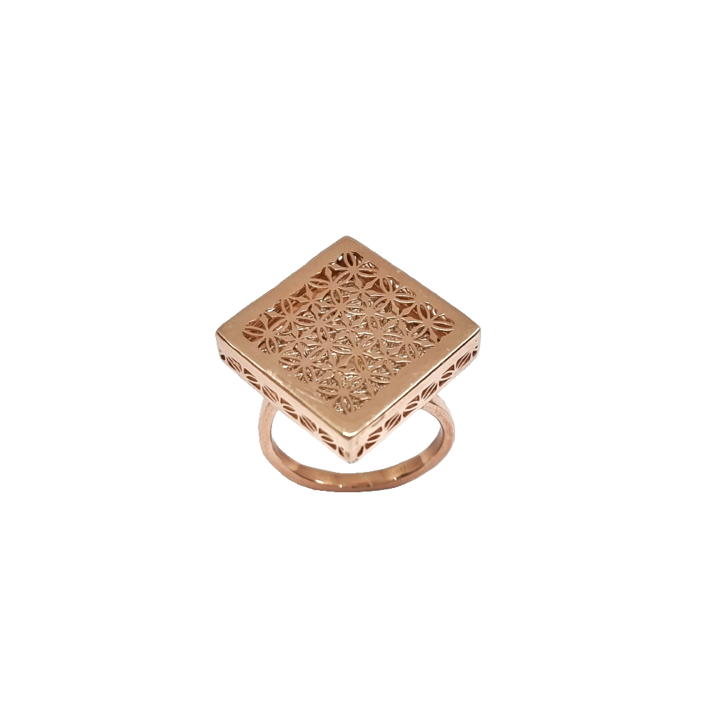 Square Box Rose Silver Ring In 925 Sterling Silver MGA - LRS4881