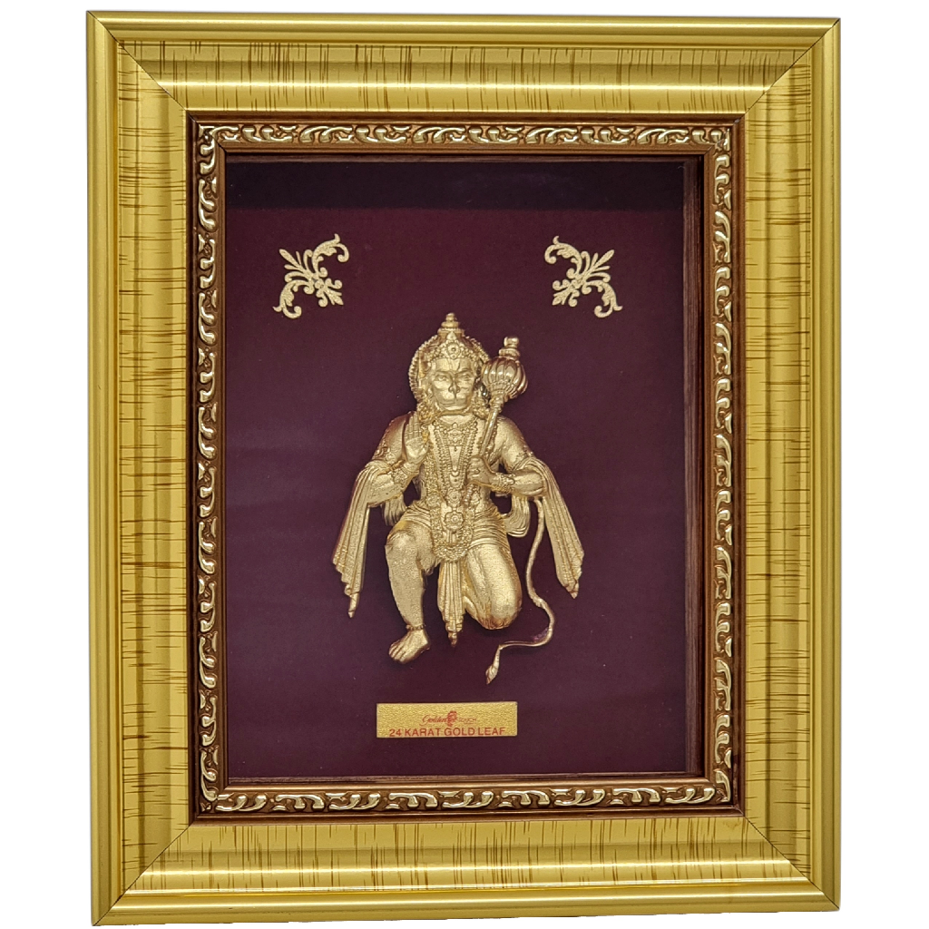 Shree Hanumanji Maharaj Frame In 24K Gold Leaf MGA - AGE0182