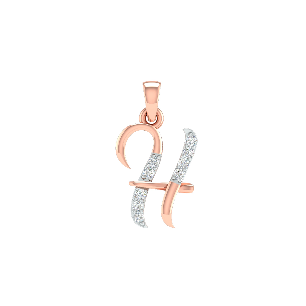 18K Rose Gold Real Diamond Fancy Pendant MGA - SRG0403