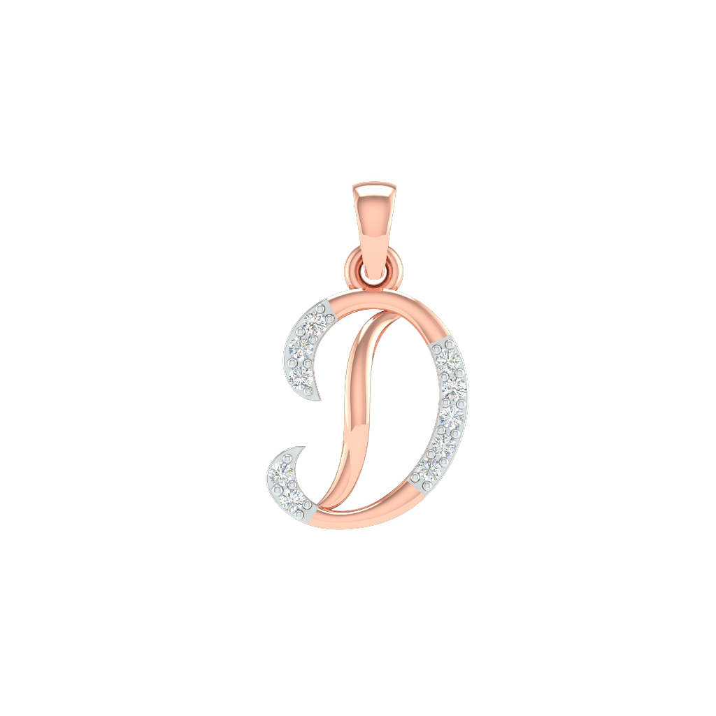 18K Rose Gold Real Diamond Modern Pendant MGA - SRG0399