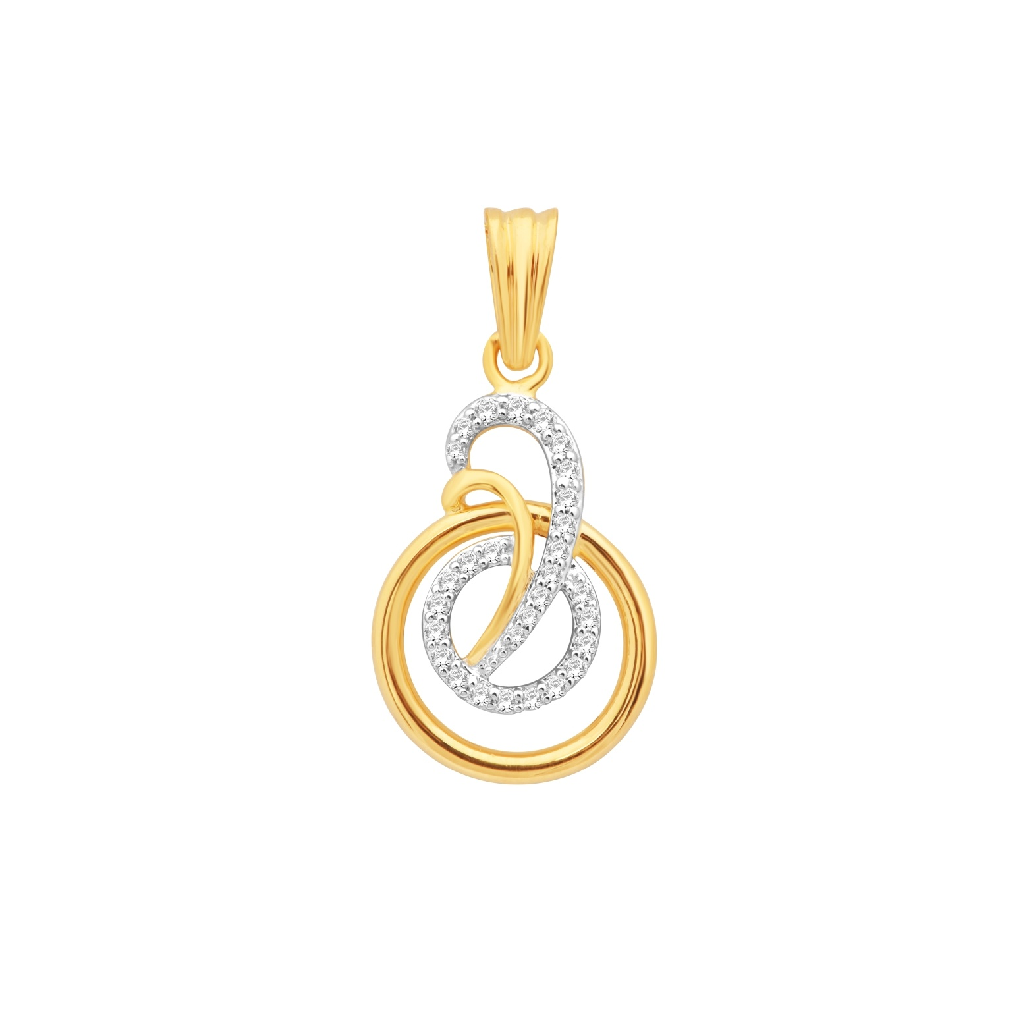 18K Gold Real Diamond Round Shape Designer Pendant MGA - SRG0106