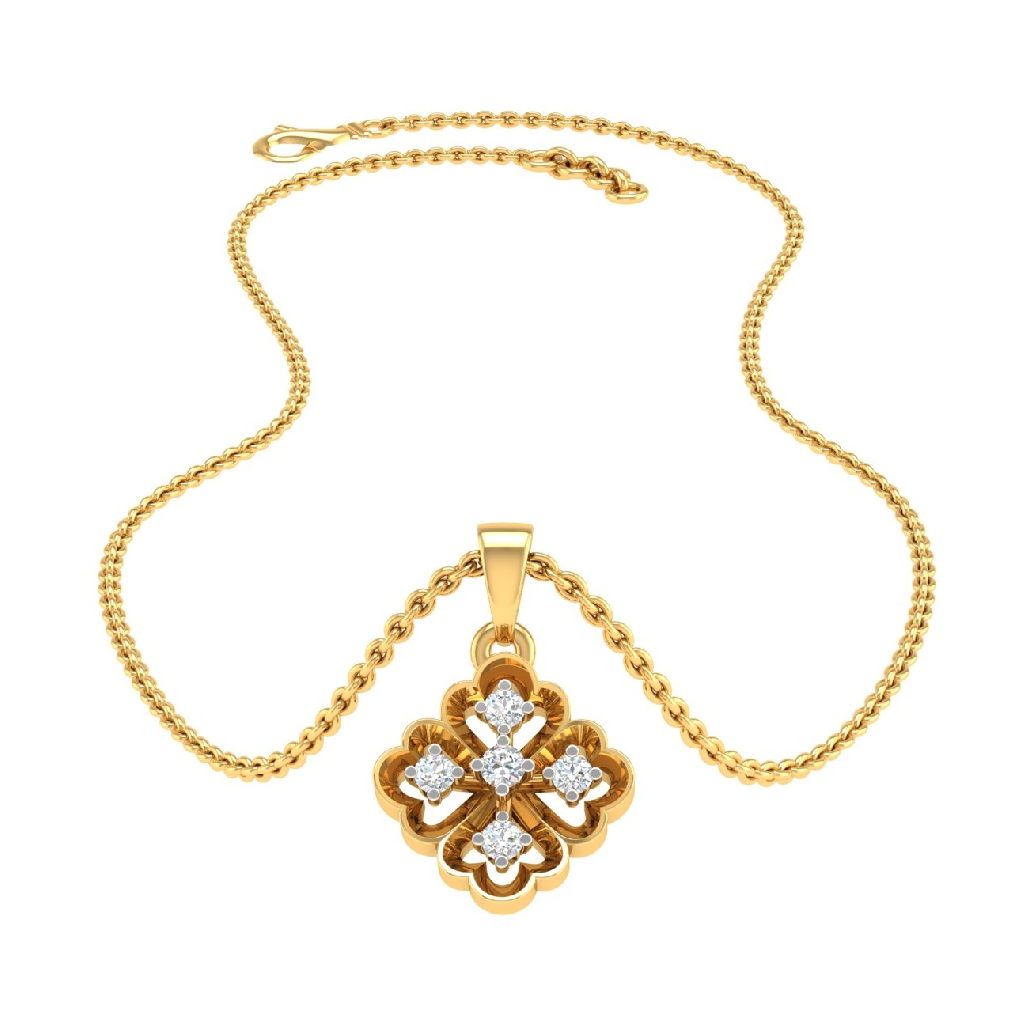 18K Gold Real Diamond Kids Modern Pendant MGA - SRG0414