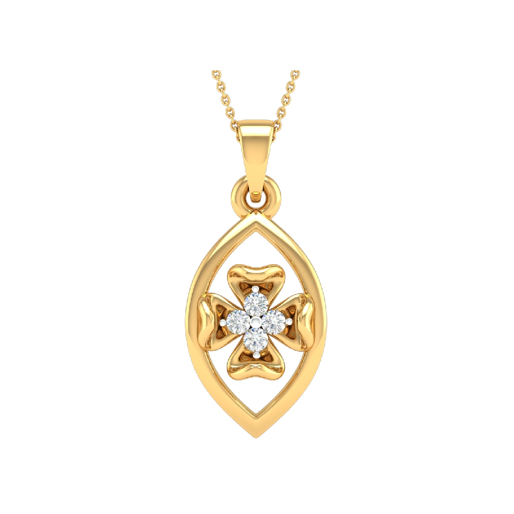 18K Gold Real Diamond Flower Modern Pendant MGA - SRG0393