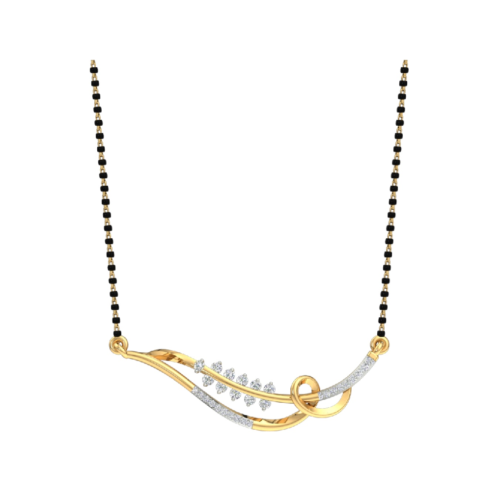 18k gold real diamond designer mangalsutra mga - skg0045