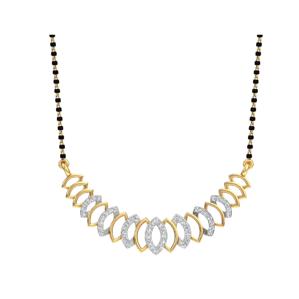 18k gold real diamond designer mangalsutra mga - skg0038