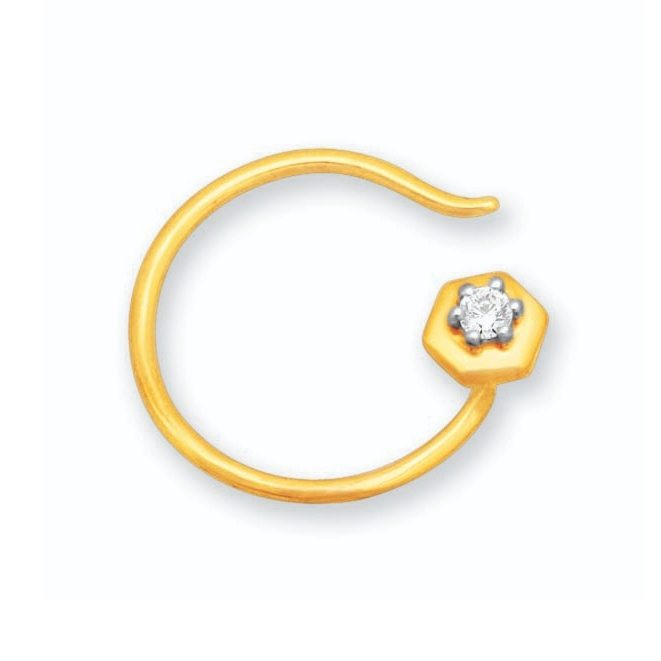 18k gold real diamond nosepin mga - sig0044