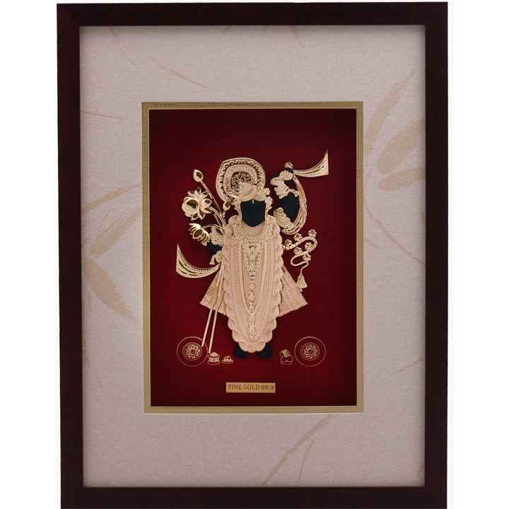 24kt Gold Shrinathji Frame For Janmashtami Gift