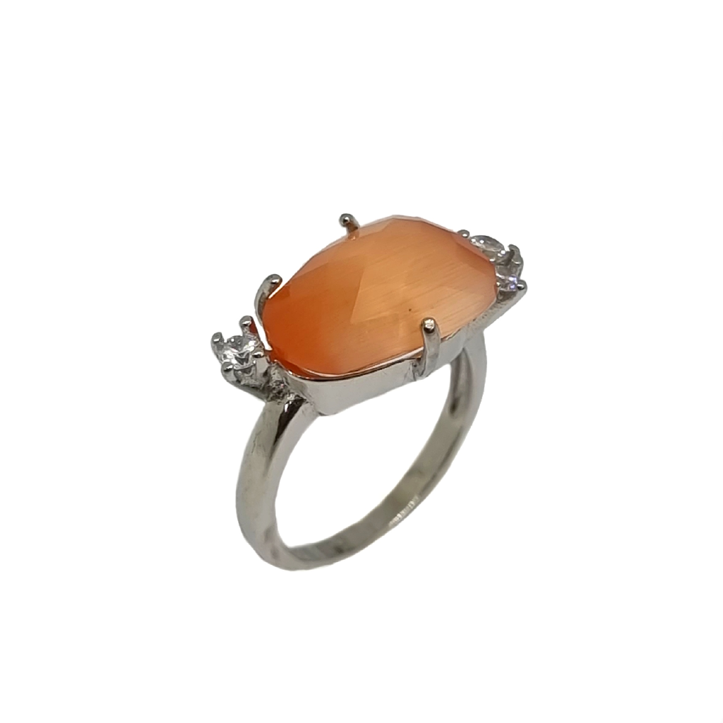 925 Sterling Silver Free Cut Stone Ring MGA - LRS4582