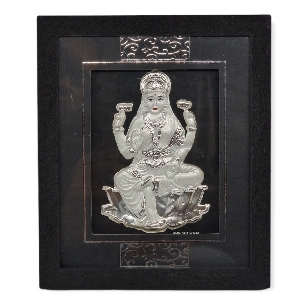 999 silver goddess laxmiji frame ( 17 - 15.5 cm), diwali gift