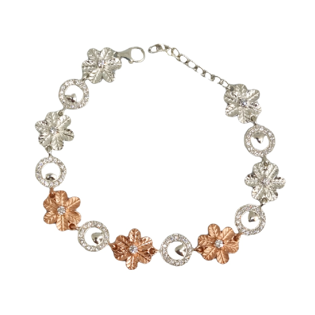 925 Sterling Silver Flower Shape Bracelet MGA - BRS1949