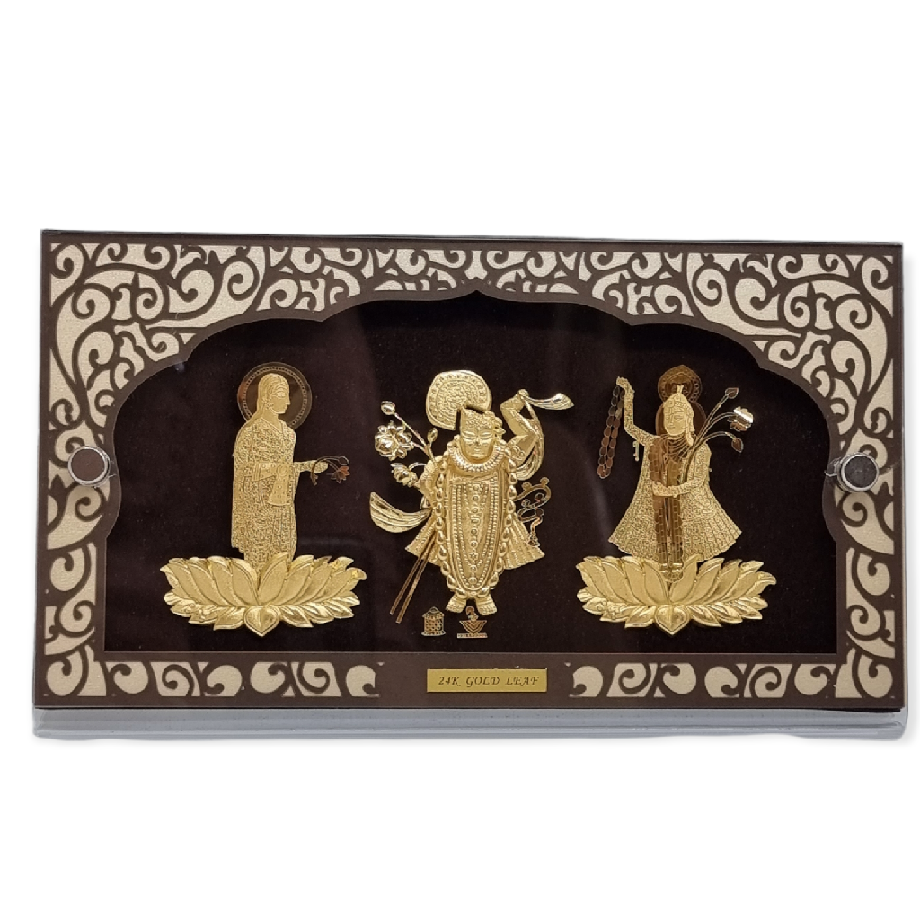 24kt gold shrinathji yamnaji mahaprabhu ji frame