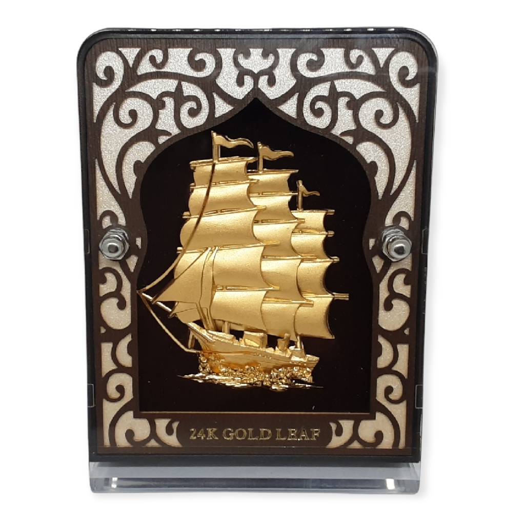 24kt Gold Leaf Ship Frame MGA - AGE0092