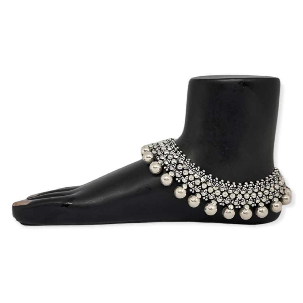 Bridal oxidised modern anklet payal mga - pls3914