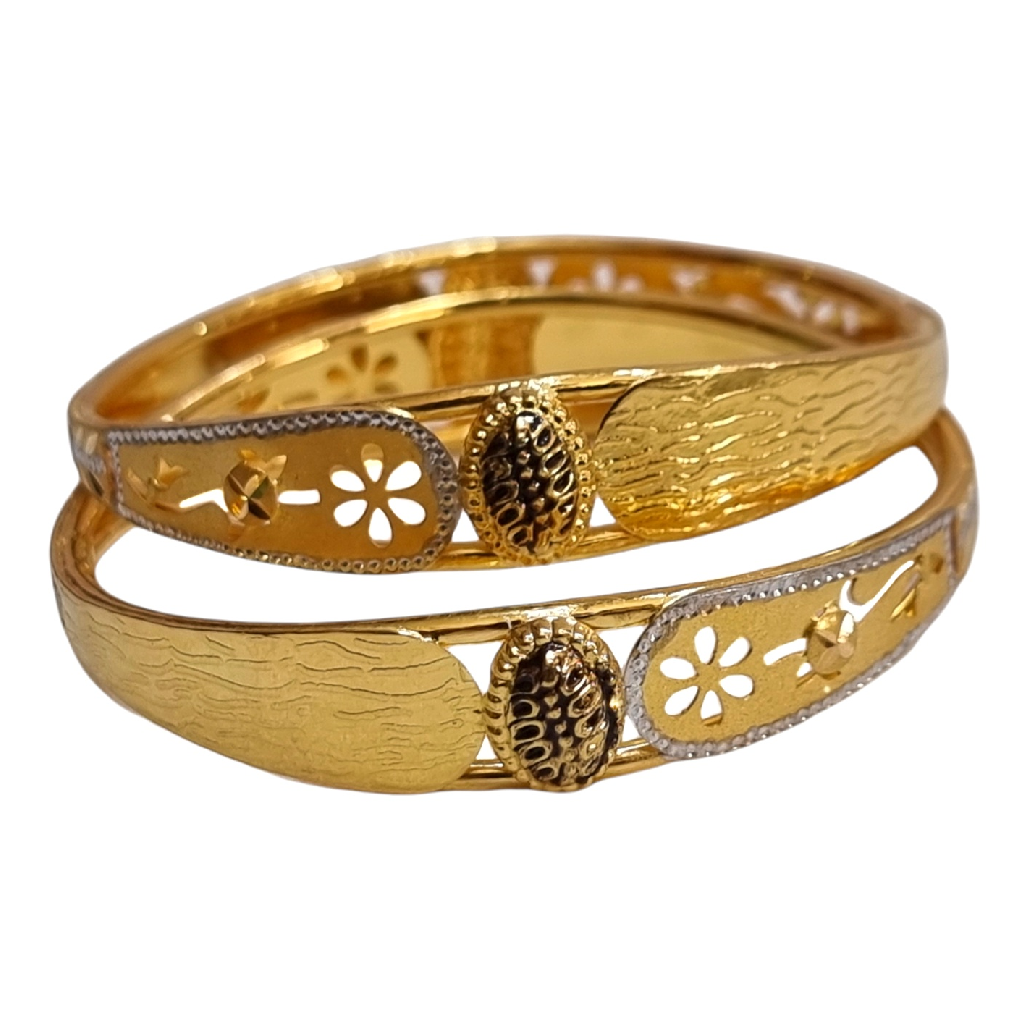 22K Gold Oxidised Modern Kadli Bangle MGA - GK0083