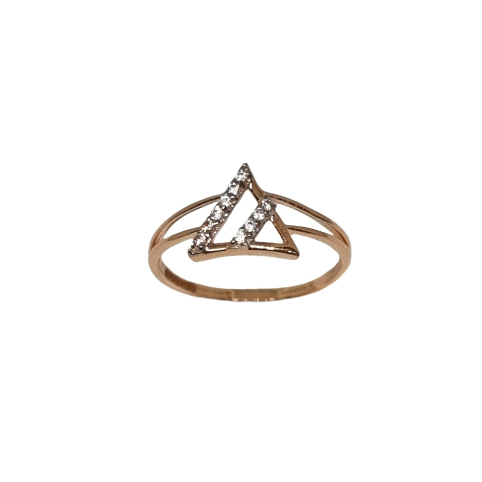 18K Rose Gold Triangle Shape Fancy Ring MGA - LRG1295
