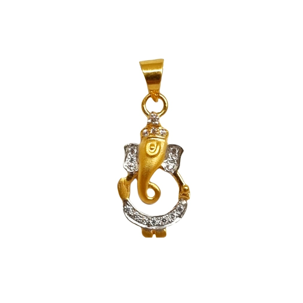 22k gold designer ganesh pendant mga - pdg1250