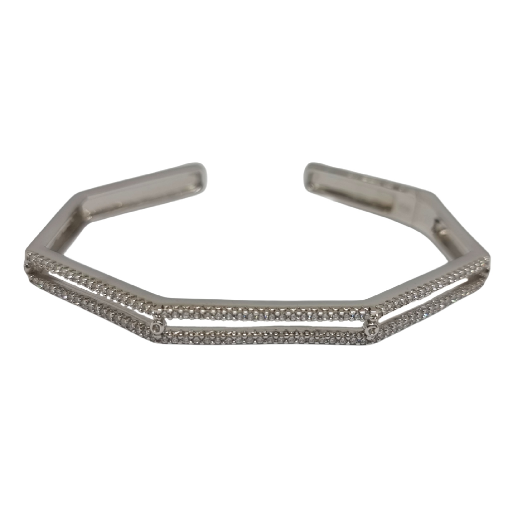925 Sterling Silver Diamond Lining Bracelet MGA - BRS1973