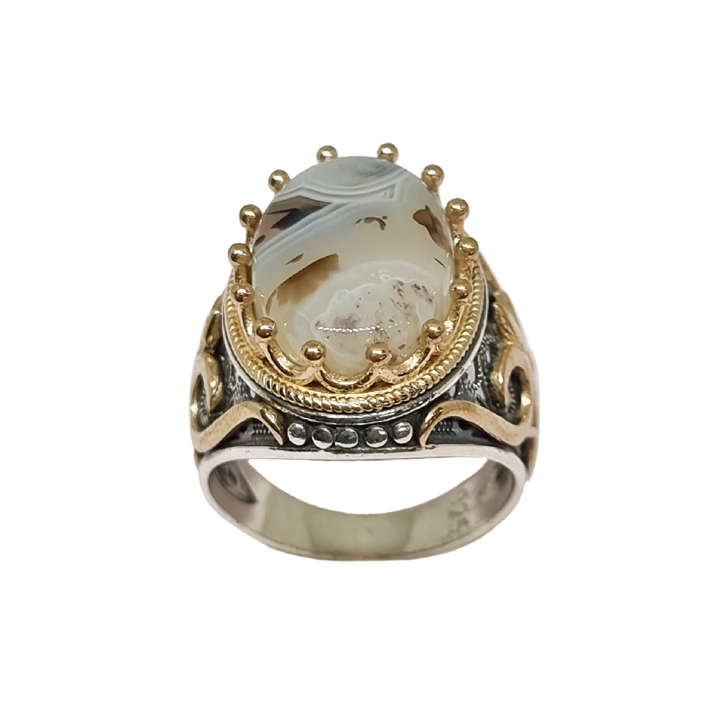 925 Sterling Silver Fancy Oxidised Gents Ring MGA - GRS2514