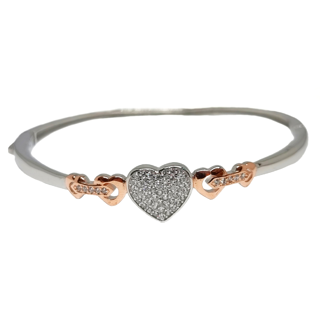 925 Sterling Silver Designer Heart Bracelet MGA - BRS1958