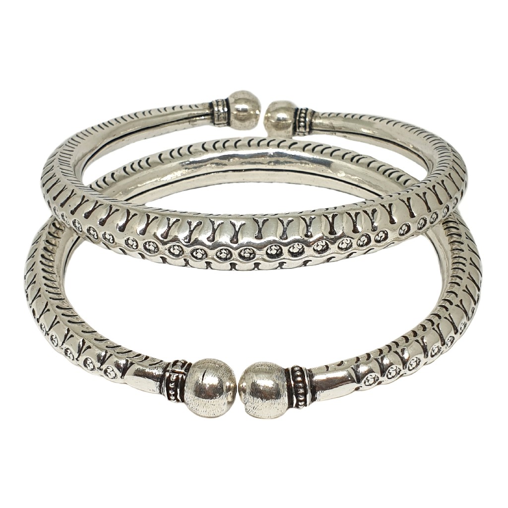 Fancy Silver Kada Payal MGA - PLS3918