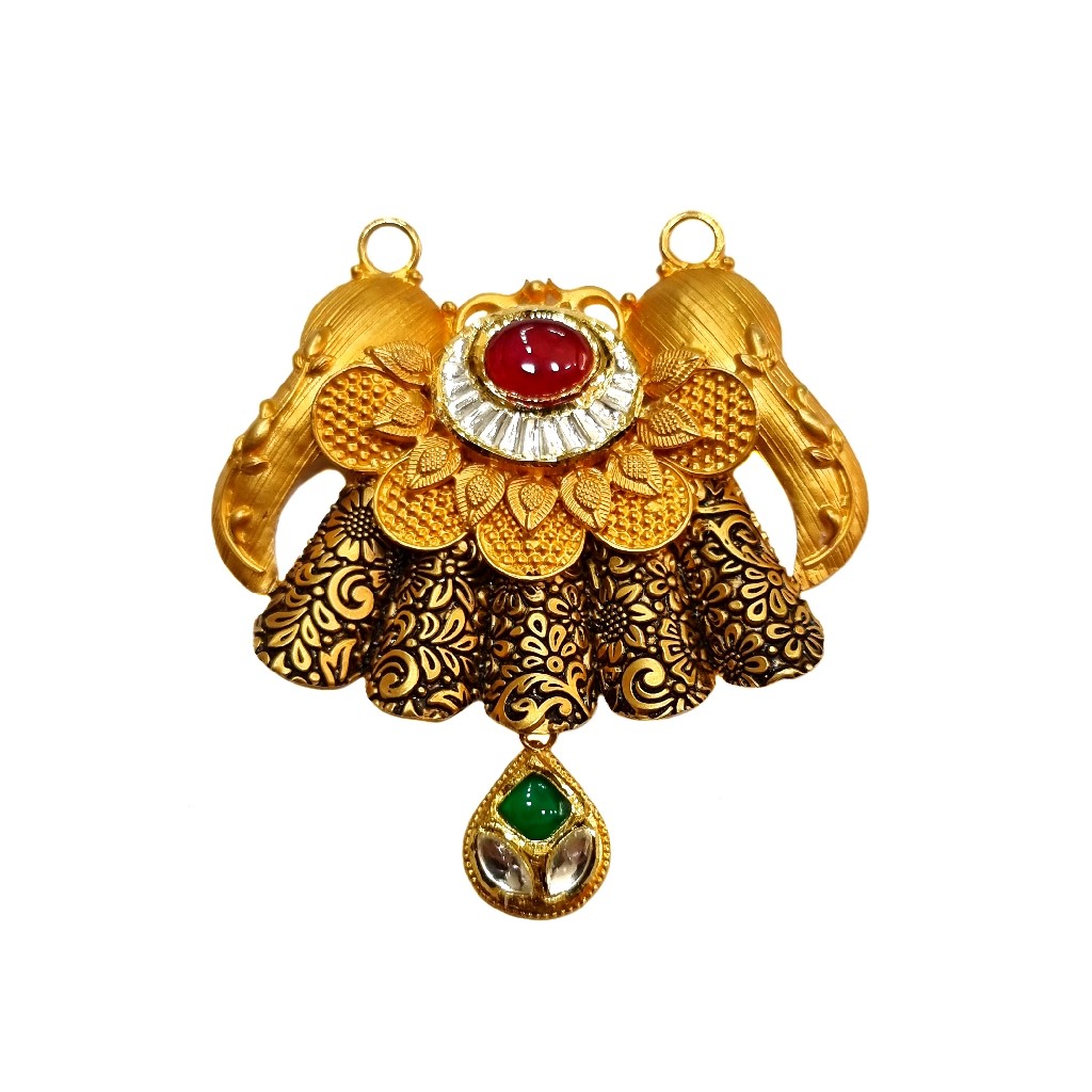22K Gold Antique Designer Mangalsutra Pendant MGA - MGP0024