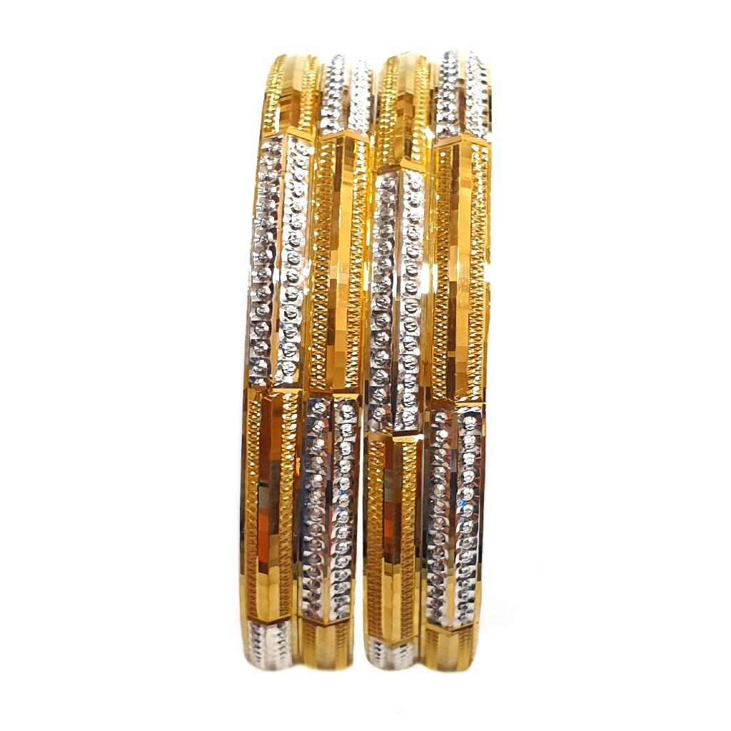 22K Gold Designer Roudium Bangles MGA - GB0004
