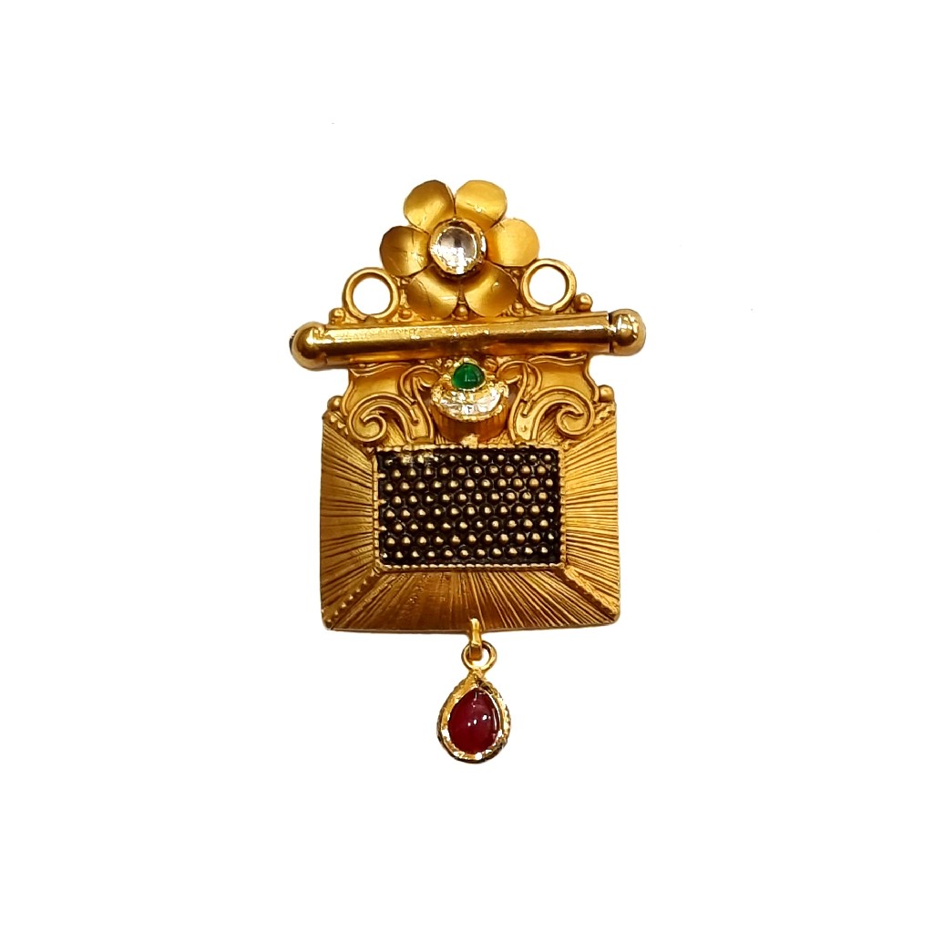 22K Gold Antique Designer Mangalsutra Pendant MGA - MGP0022