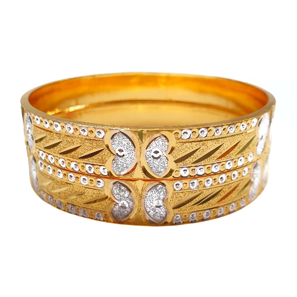 22K Gold Fancy Kadali Bangles MGA - GK0080