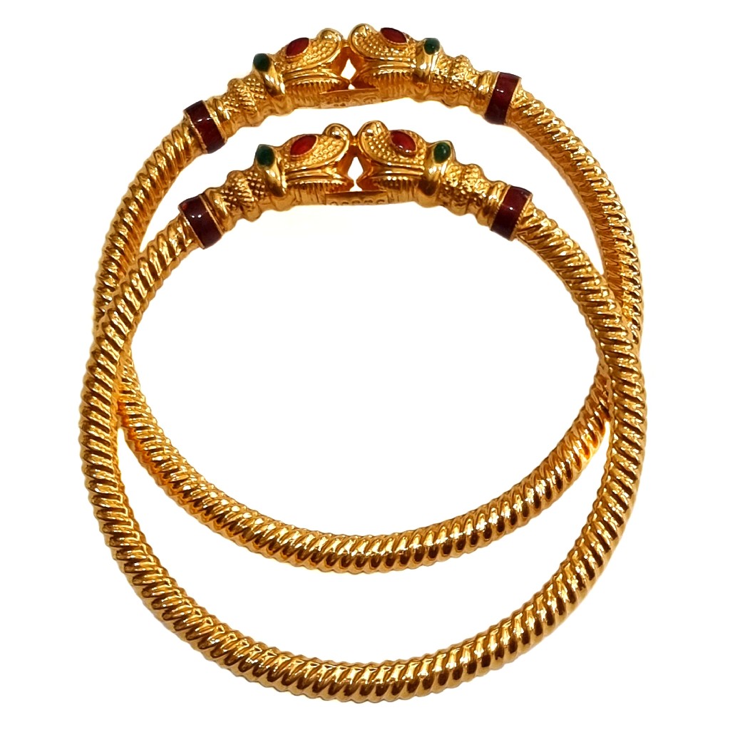 22K Gold Meenakari Kadli Bangles MGA - GK0078