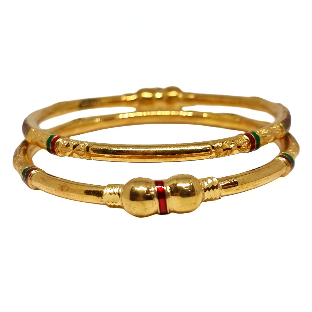 1 Gram Gold Forming Meenakari Designer Kadli Bangles MGA - KDE0030