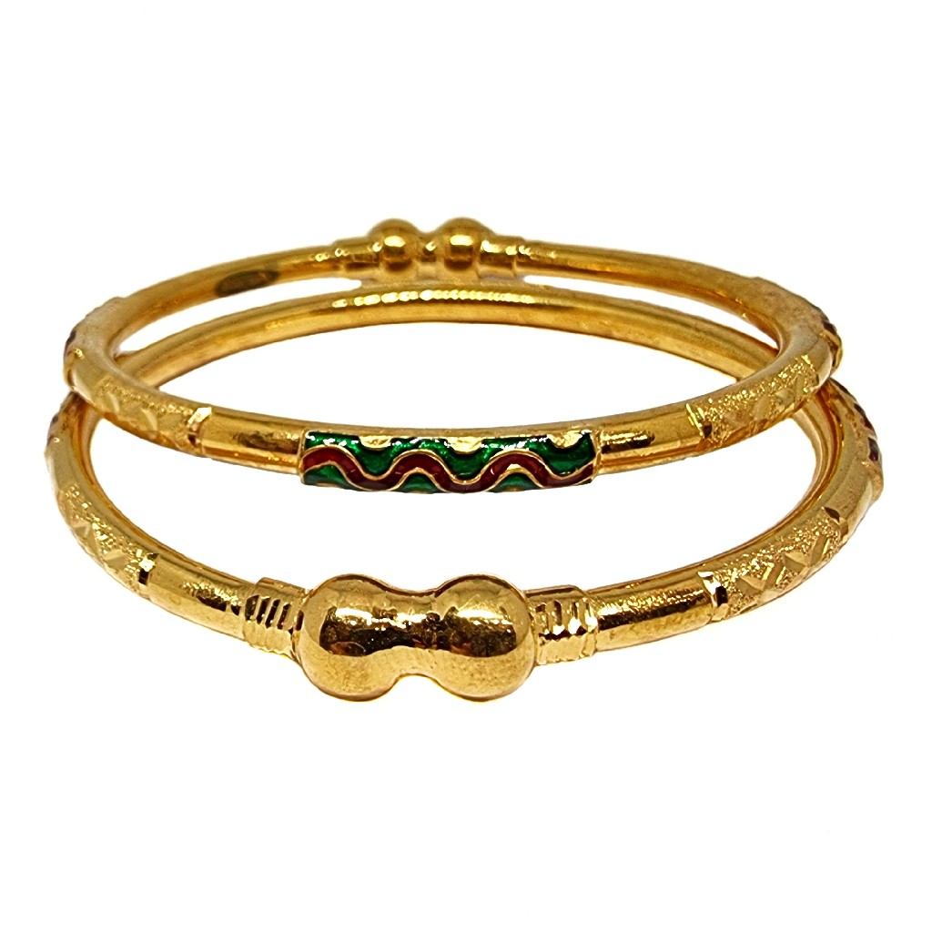 1 Gram Gold Forming Meenakari Kadli Bangles MGA - KDE0024