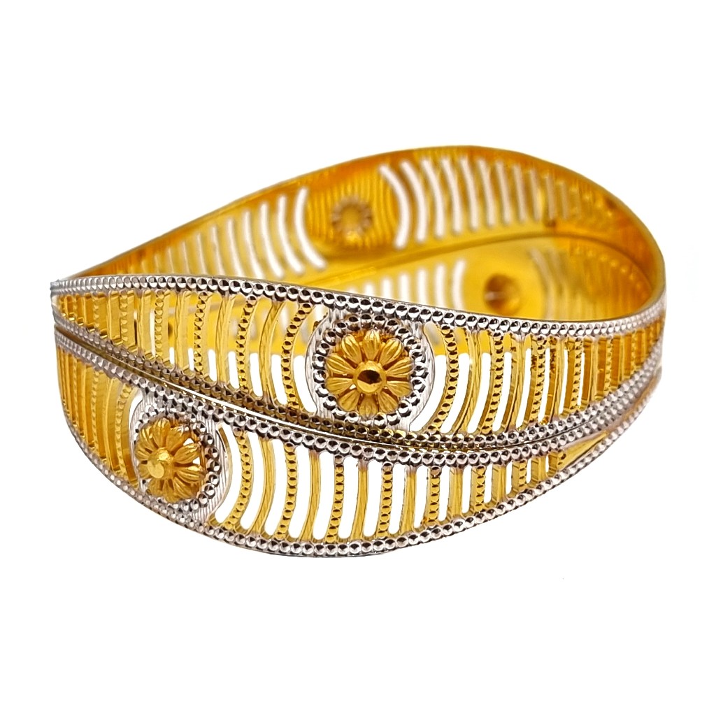 One Gram Gold Forming Flower Shaped Modern Bangles MGA - BGE0491