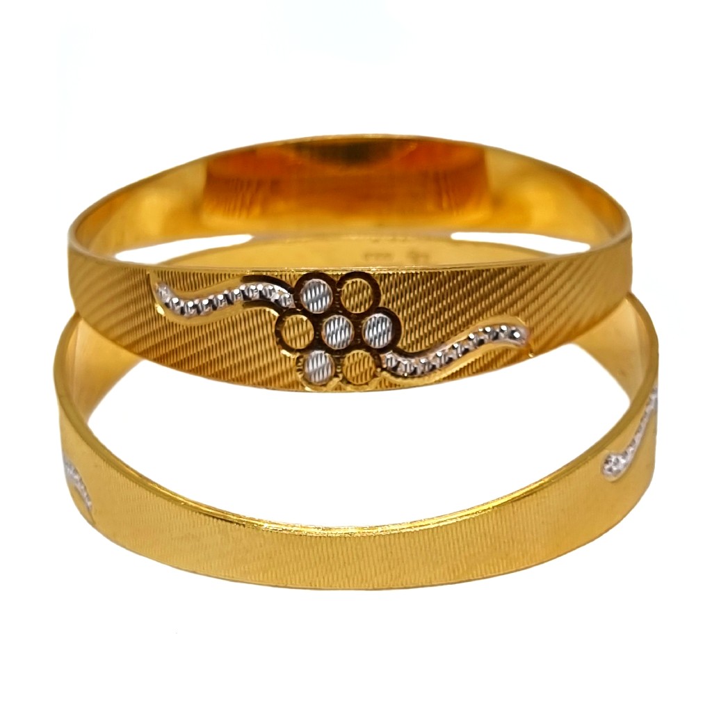 One Gram Gold Forming Flower Shaped Designer Bangles MGA - BGE0492