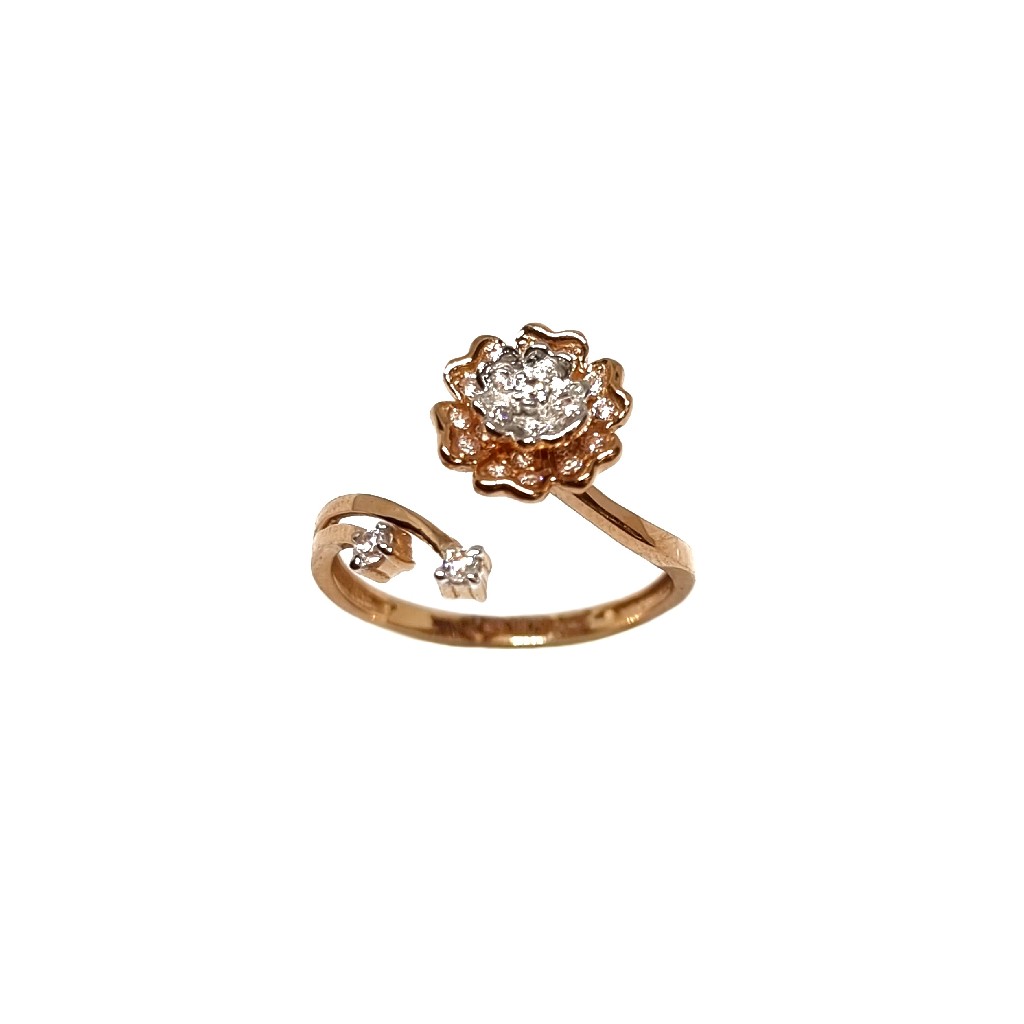 18K Rose Gold Flower Shaped Modern Ring - LRG1141