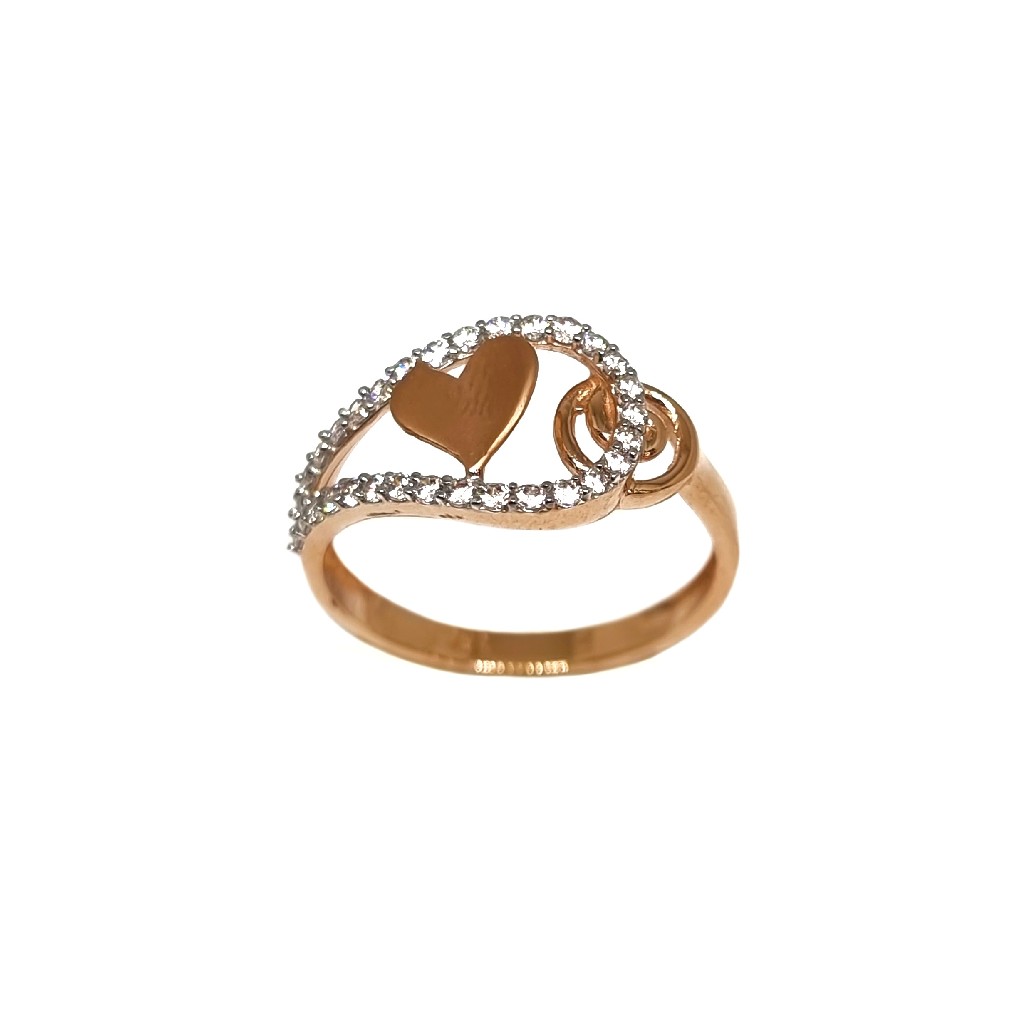 18K Rose Gold Heart Shaped Modern Ring MGA - LRG1137