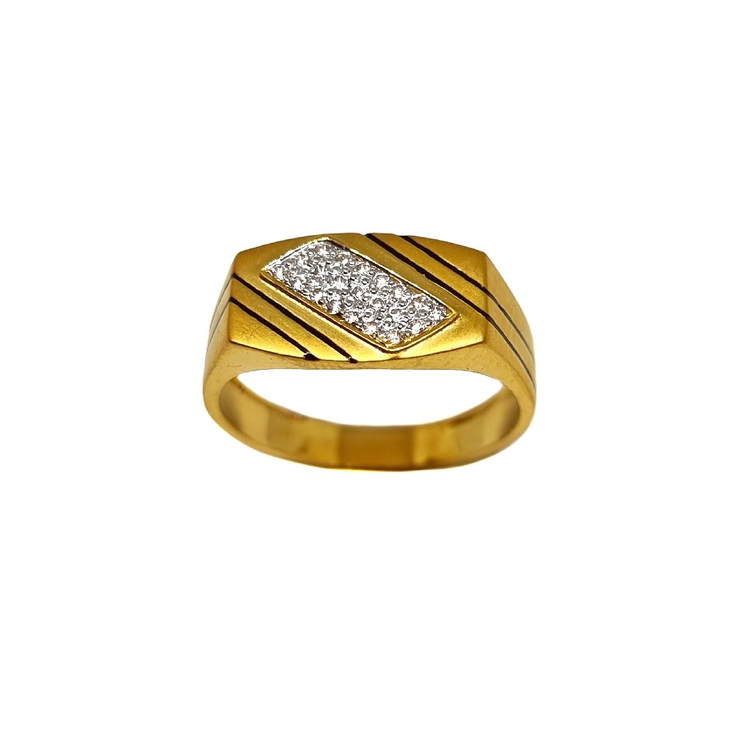 22K Gold Modern Oxidised Gents Ring MGA - GRG0226